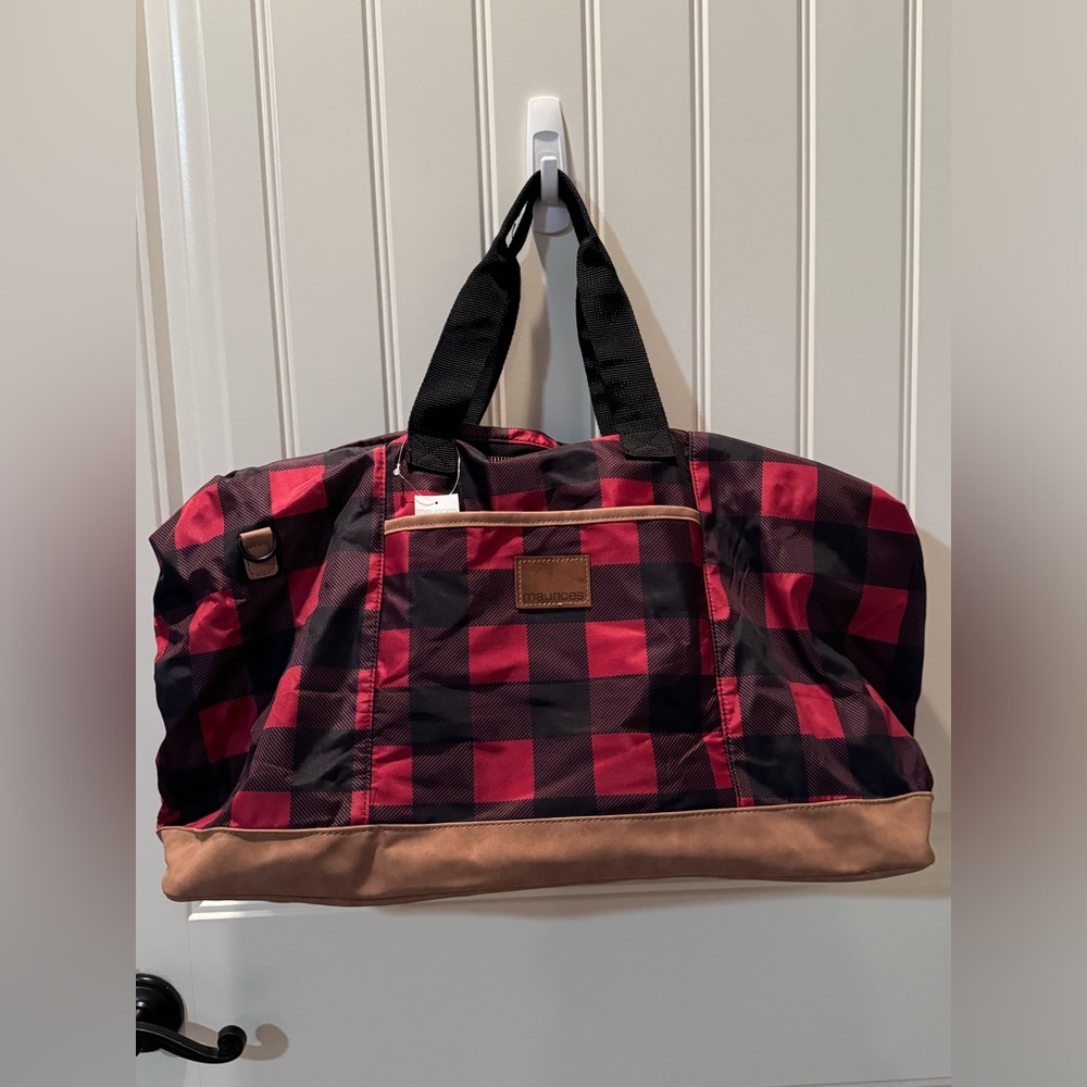 Buffalo plaid travel tote Maurice’s NWT - Picture 2 of 8
